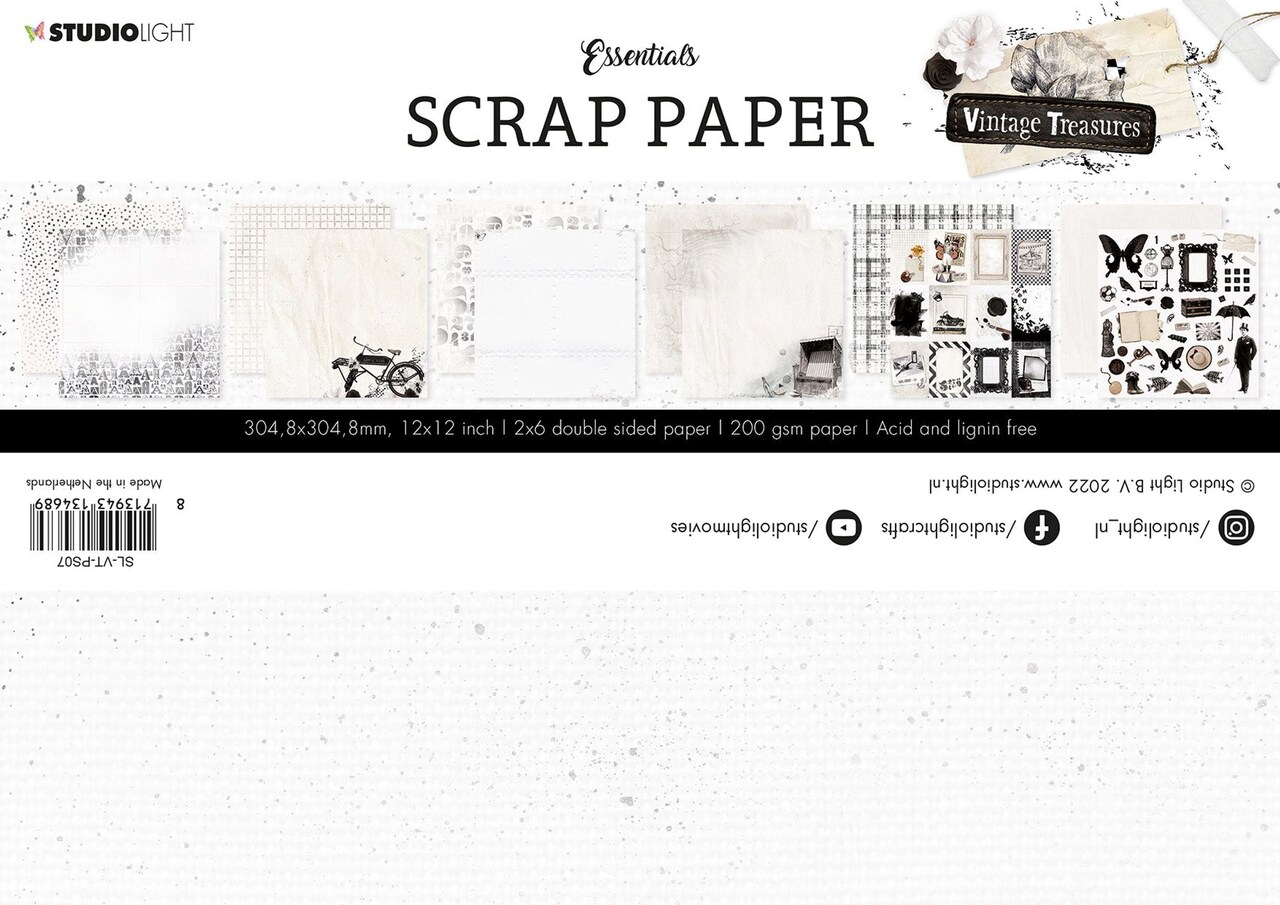 Studio Light SL Paperset Background Paper Vintage Treasures 304.8x304.8x0.5mm 12 SH nr.07